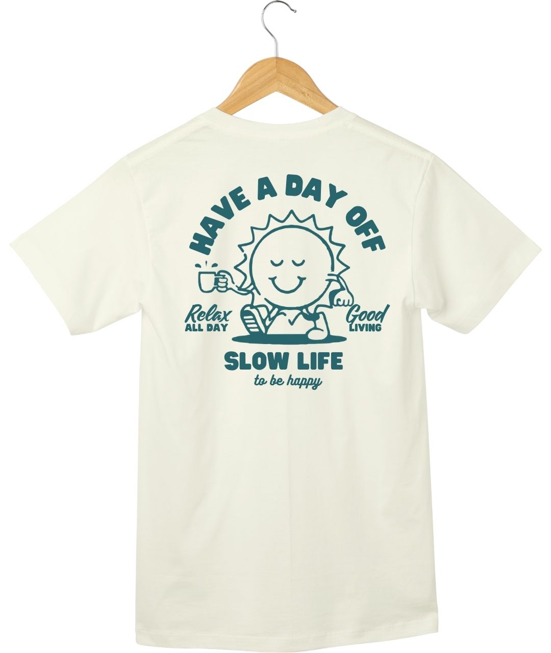 Camiseta Regular Fit HAVE A DAY OFF VAINILLA