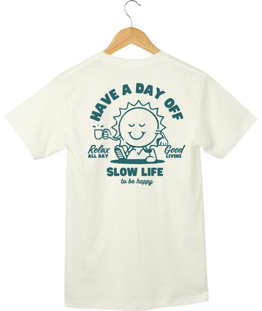 Camiseta Regular Fit HAVE A DAY OFF VAINILLA