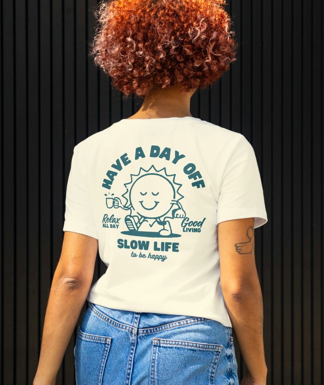 Camiseta Regular Fit HAVE A DAY OFF VAINILLA