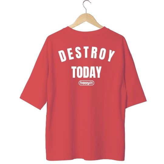 Camiseta Oversize DESTROY TODAY RED