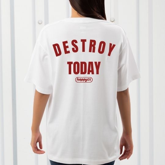 Camiseta Oversize DESTROY TODAY WHITE