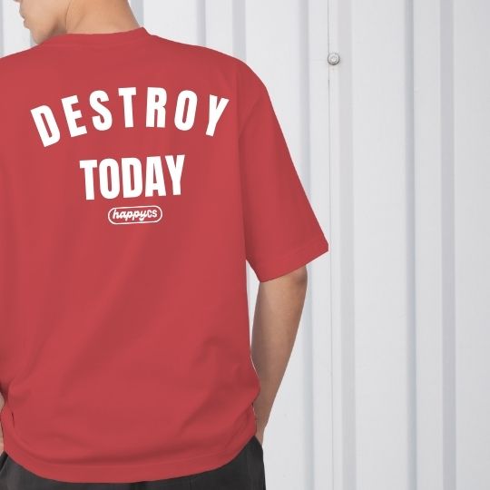 Camiseta Oversize DESTROY TODAY RED